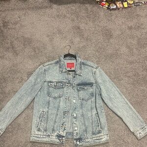 Guess Light Blue Speckled Denim Jacket